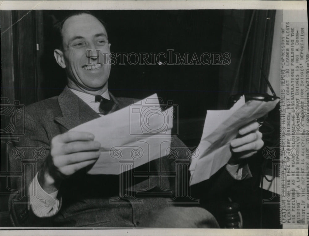 1939 Press Photo Harry Bridges Union Leader - RRW05979 - Historic Images