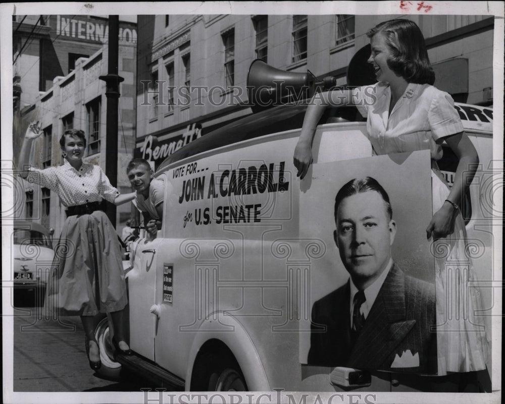 1954 Press Photo Carroll Senator motorized devision - RRW06067 - Historic Images