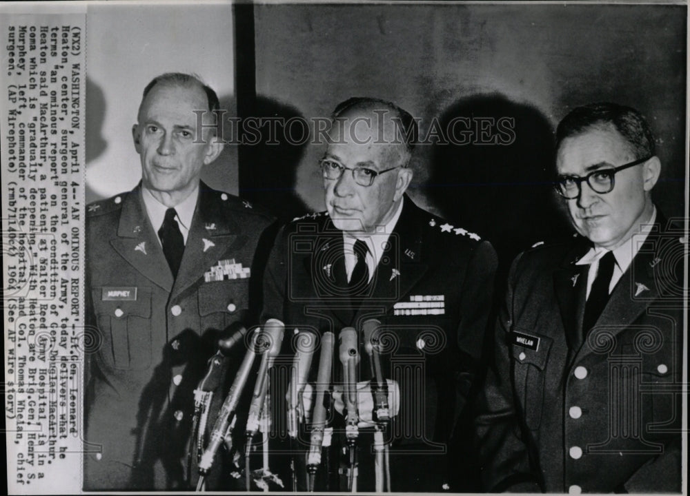 1964 Press Photo Leonard Heaton Surgeon General US army - RRW06099 - Historic Images