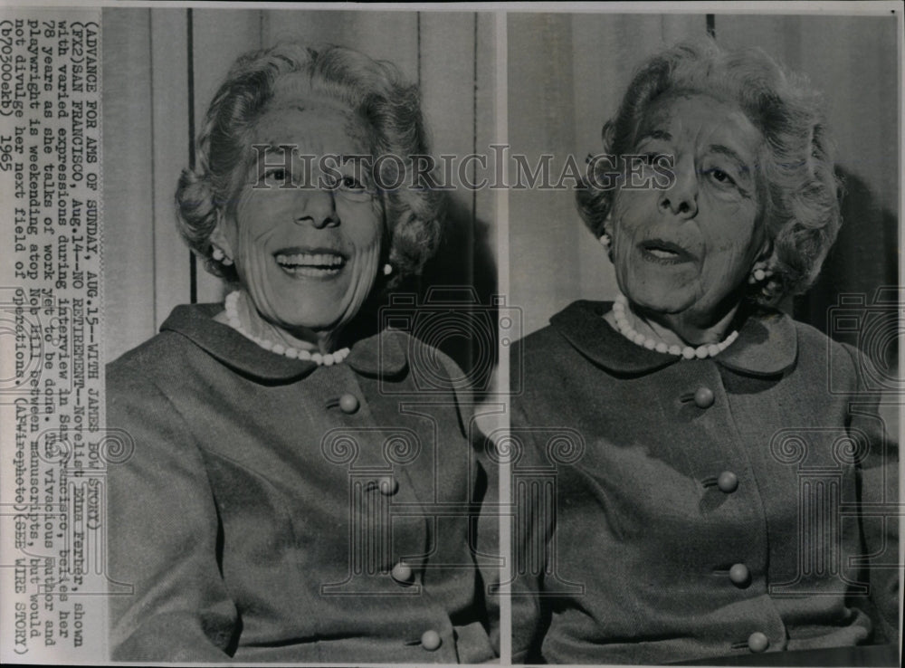 1965 Press Photo Edna Ferber Novelist Story Writer Mich - RRW06139 - Historic Images