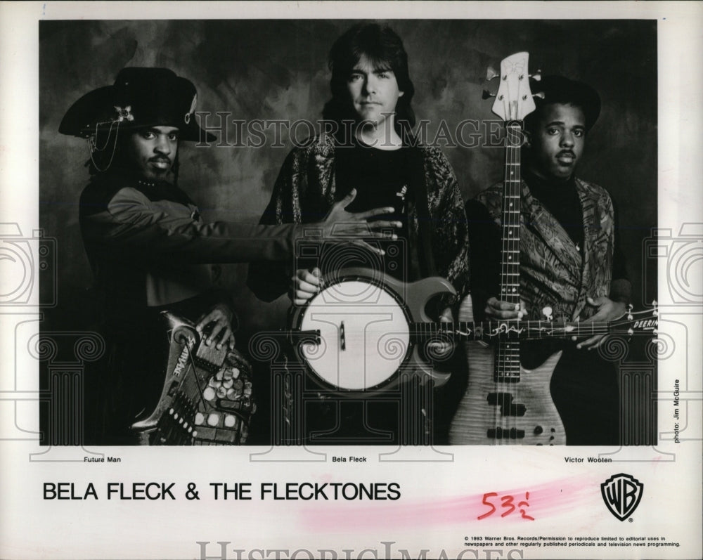 1993 Press Photo BÃƒÂ©la Fleck Flecktones Jazz Music Band - RRW06233 - Historic Images