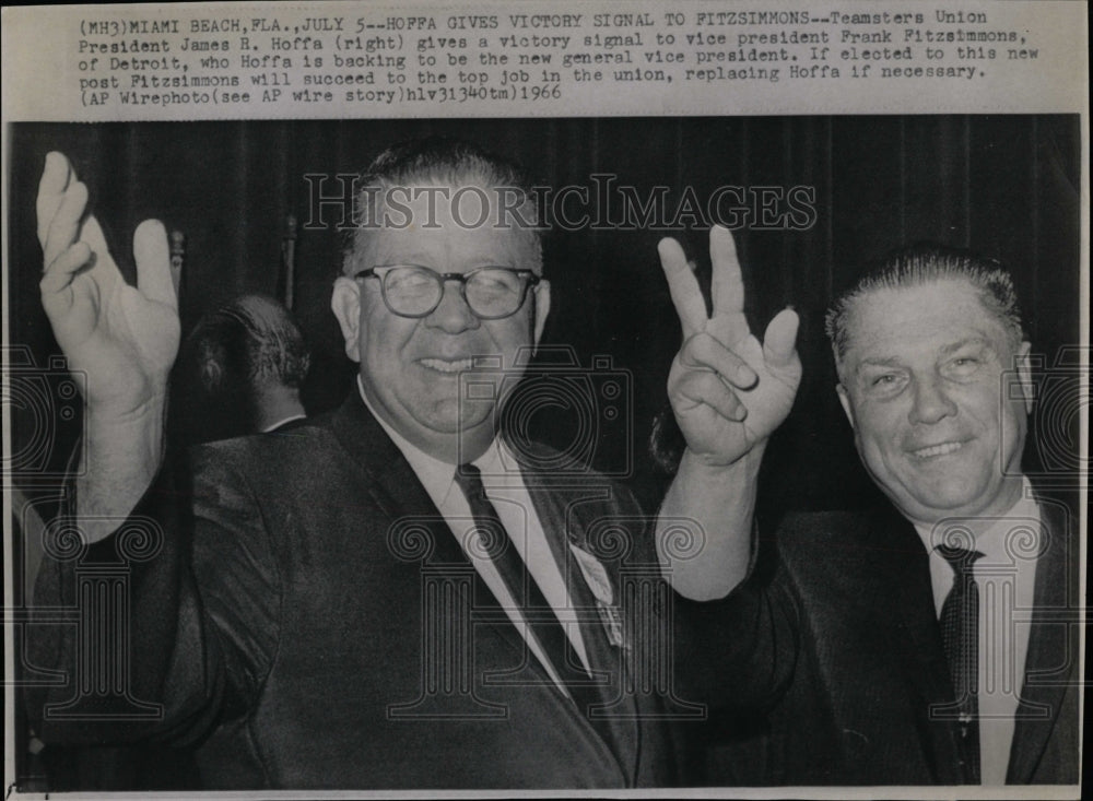 1966 Press Photo Frank Fitzsimmons Labor Leader Chicago - RRW06417 - Historic Images