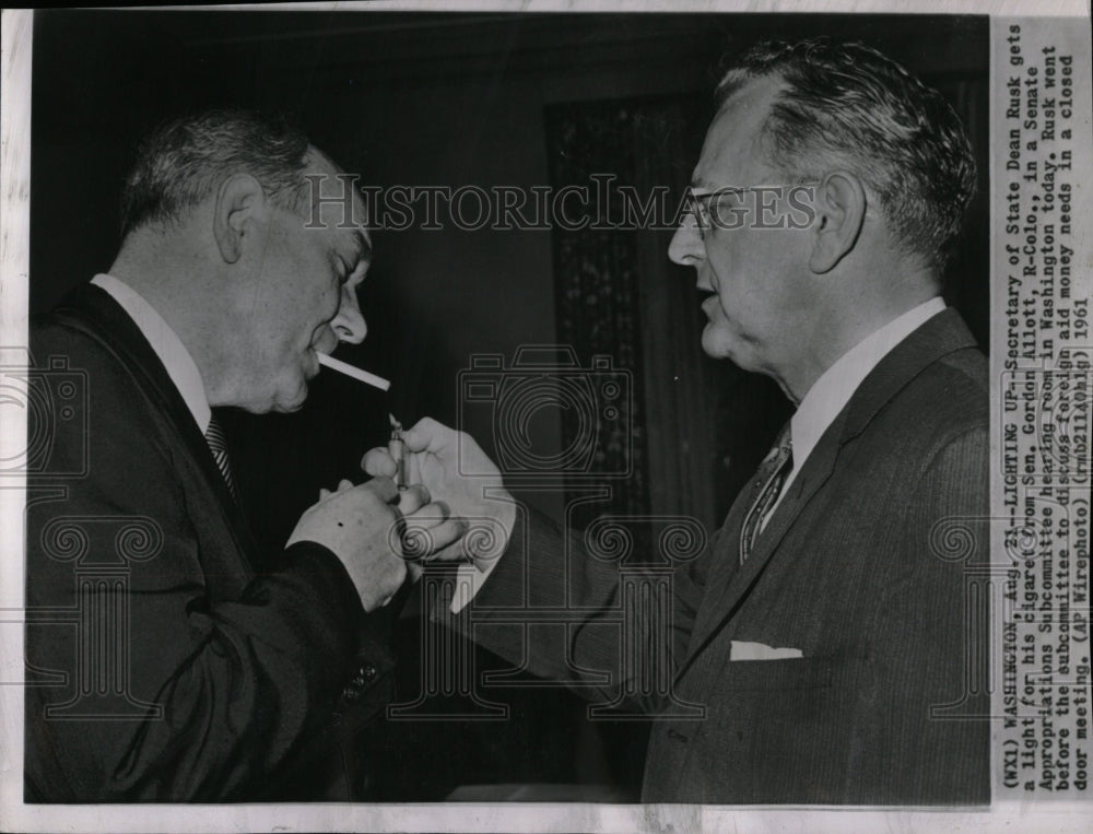 1961 Press Photo Gordon Allott Politician Senator Mich - RRW06551 - Historic Images