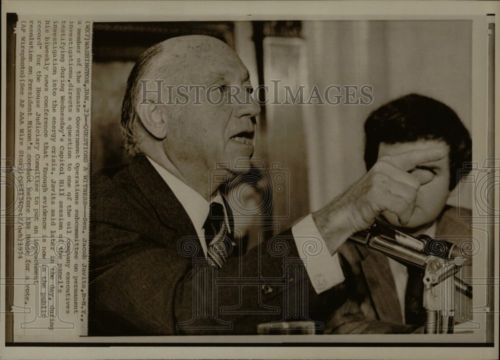 1974 Press Photo New York Senator Jacob Javits - RRW06673 - Historic Images