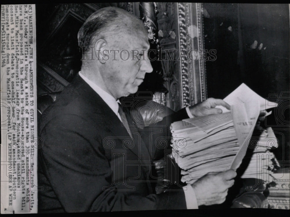 1964 Press Photo Sen Jacob Javits Politician Wikipedia - RRW06677 - Historic Images