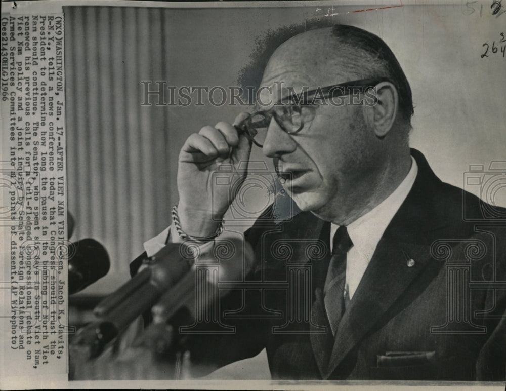 1966 Press Photo New York Senator Jacob K. Javits - RRW06679 - Historic Images