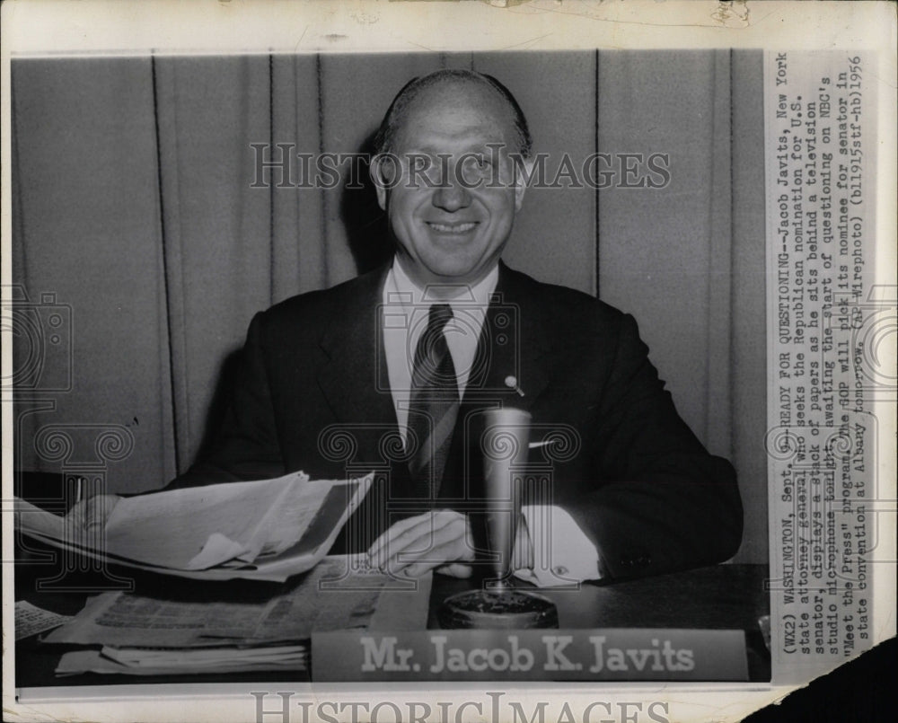 1955 Press Photo Sen Jacobs K Javits New York Politic - RRW06681 - Historic Images