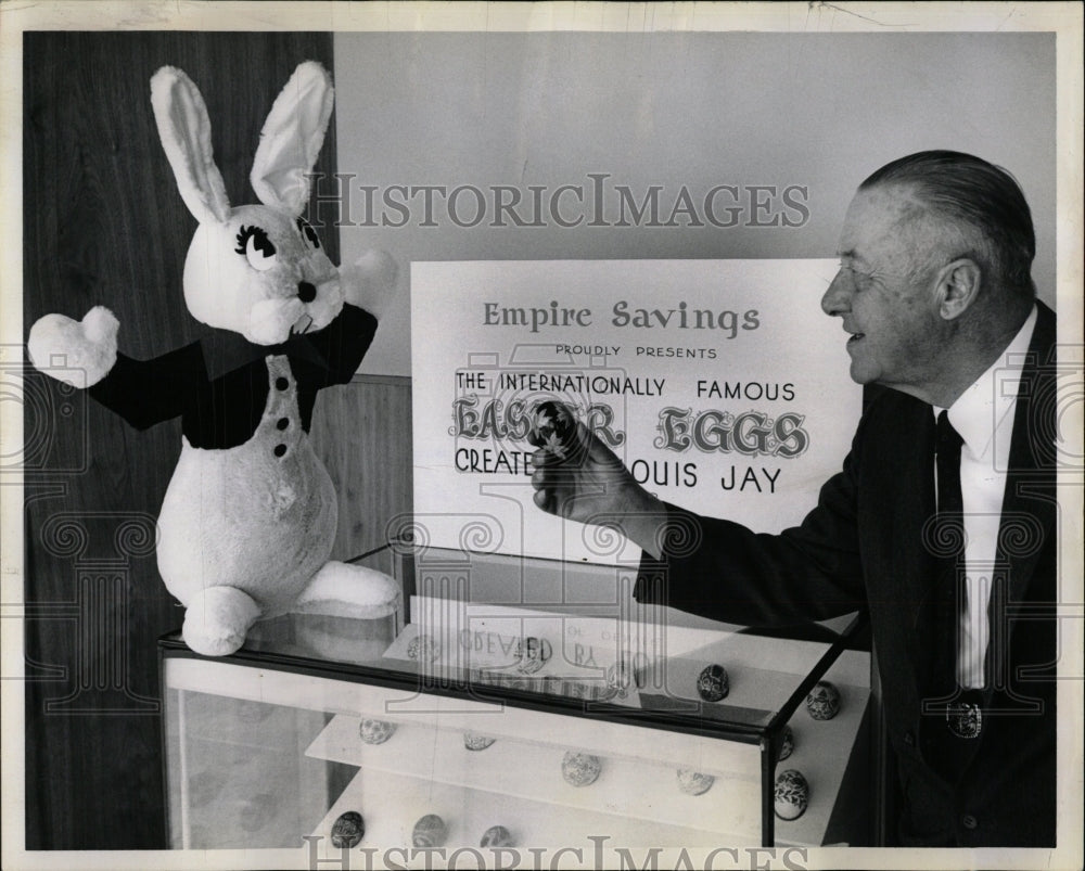 1964 Press Photo Louis Jay Engineer Easter Eggs - RRW06715 - Historic Images