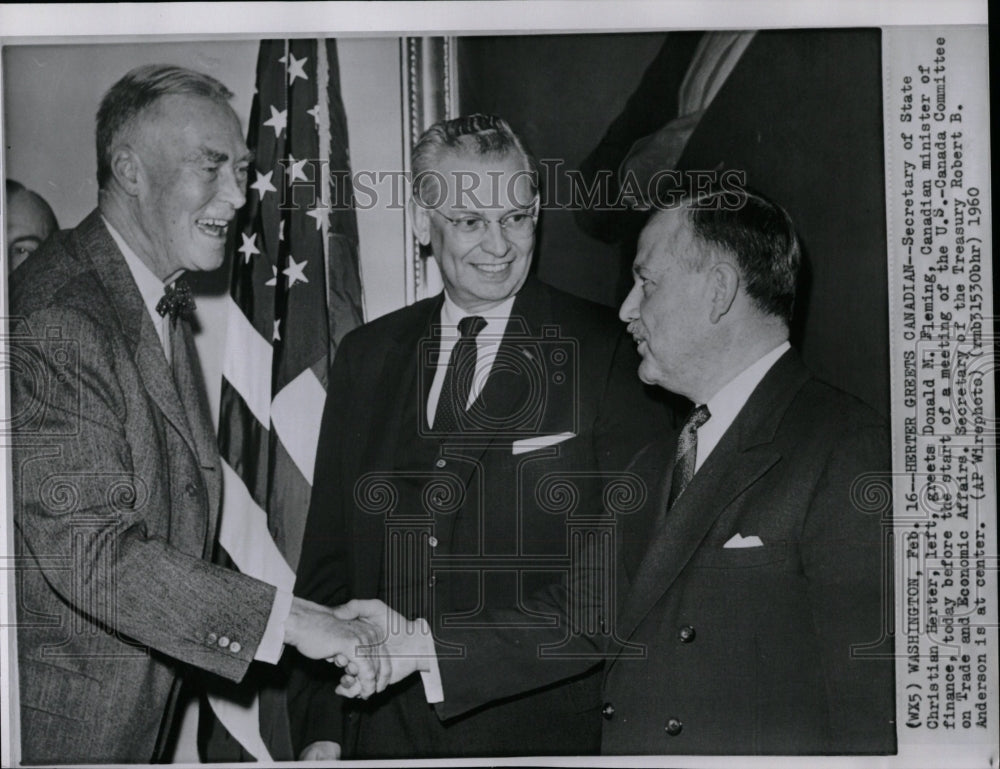 1960 Press Photo Christian Herter Robert B. Anderson - RRW06755 - Historic Images