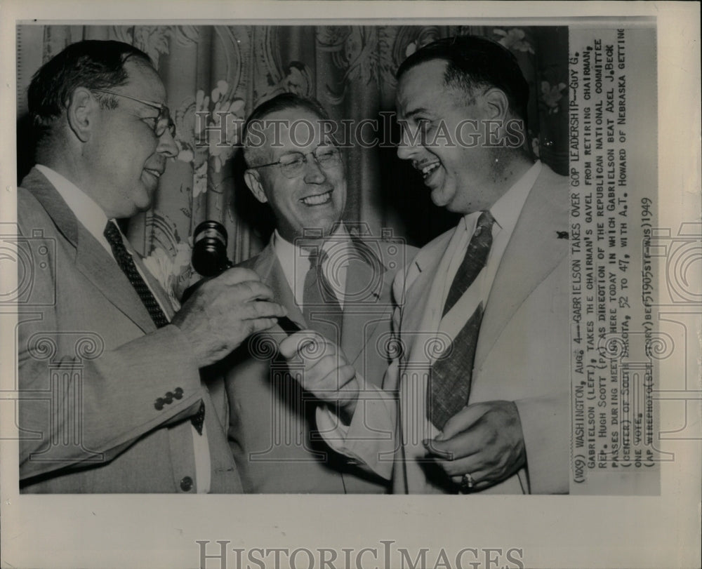 1949 Press Photo Gabrielson Scott Republican meeting - RRW06883 - Historic Images