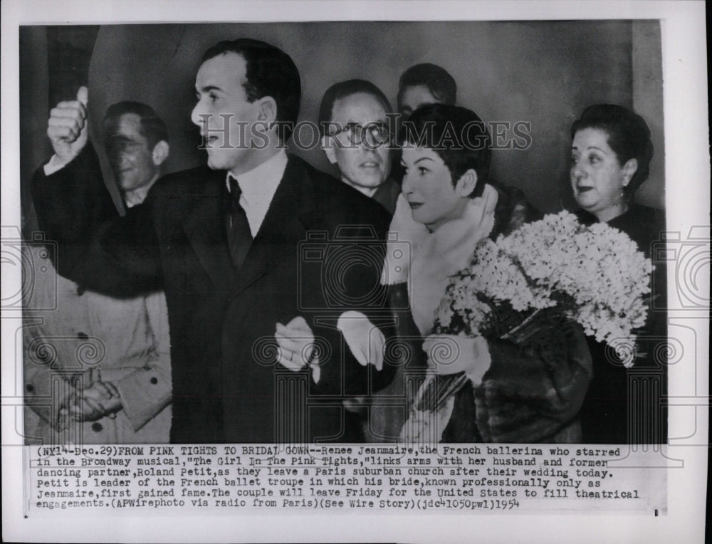 1954 Press Photo Renee Jeanmaire Roland Petit Wedding - RRW06979 - Historic Images