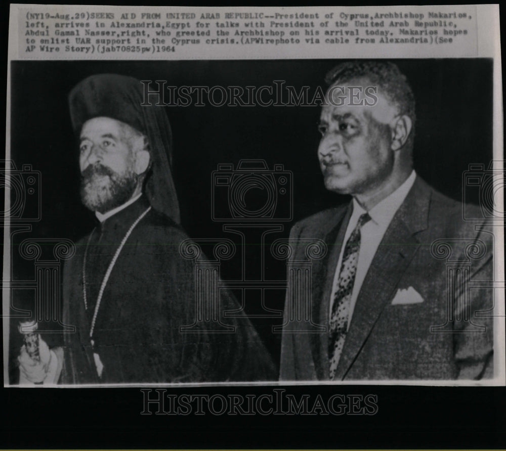 1964 Press Photo Cyprus President Archbishop Makarios - RRW07135 - Historic Images