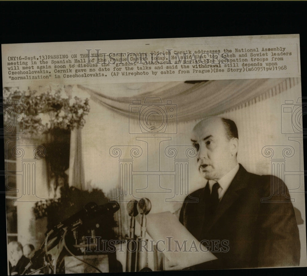 1968 Press Photo Oldrich Cernik Czechoslovakia Prague - RRW07319 - Historic Images