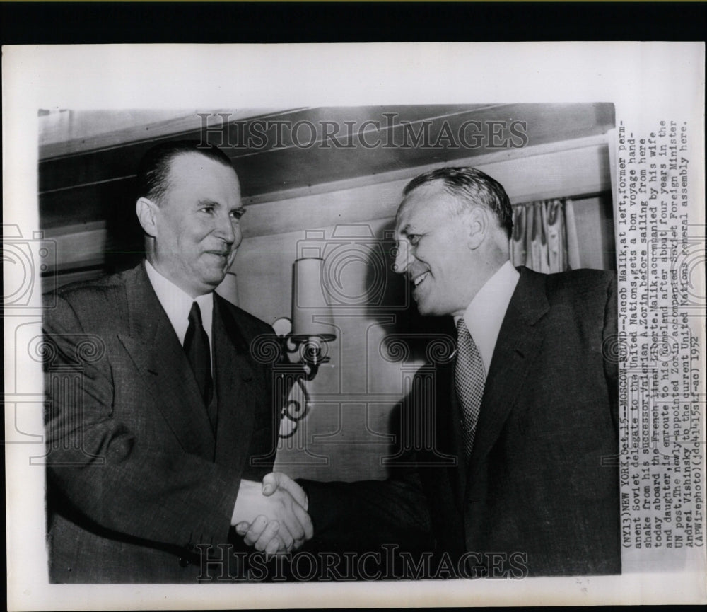 1952 Press Photo Soviet Delegates The United Nations - RRW07389 - Historic Images