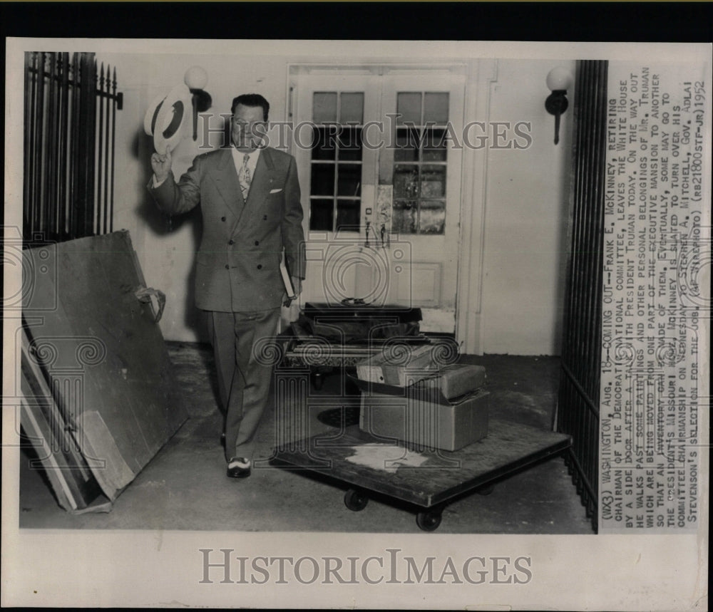 1952 Press Photo Frank E. McKinney Retired Chairman DNC - RRW07475 - Historic Images