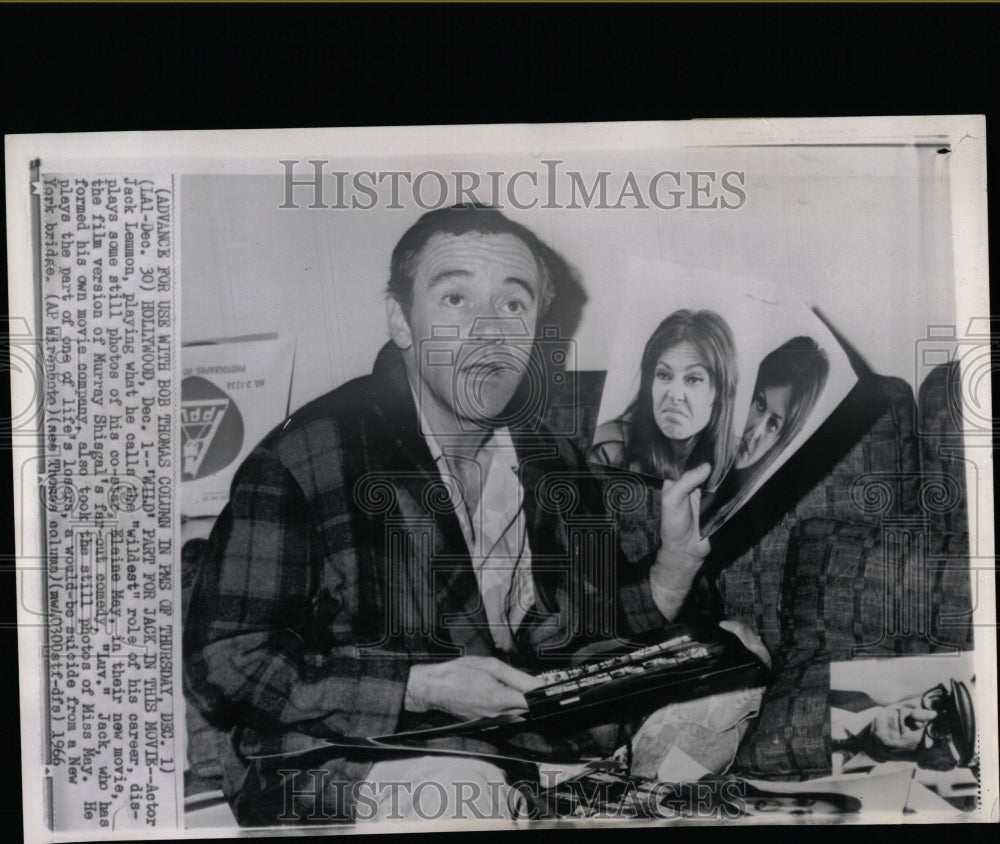 1966 Press Photo Jack Lemmon Elaine May Movie Luv - RRW07537 - Historic Images