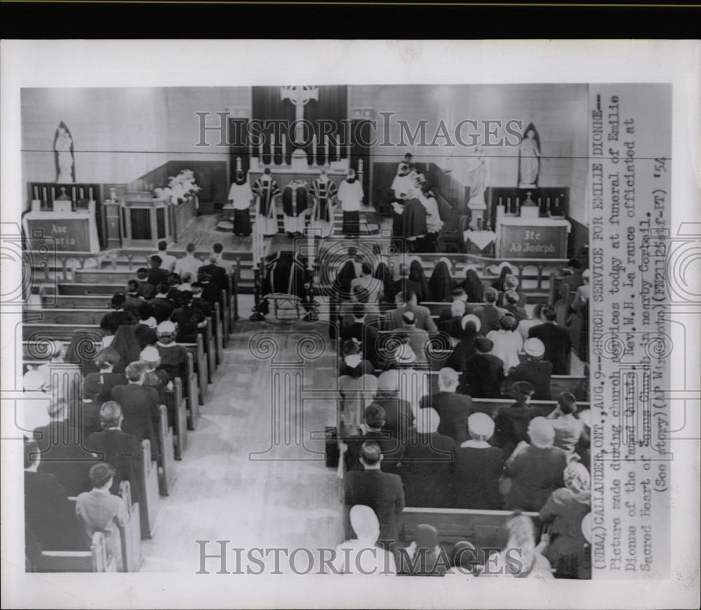 1954 Press Photo Emilie Dionne Funeral Services - RRW07725 - Historic Images