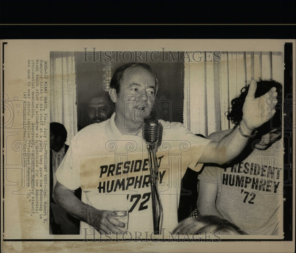 1972 Press Photo Sen Humphrey Withdrawing Pres Race - RRW07811 - Historic Images