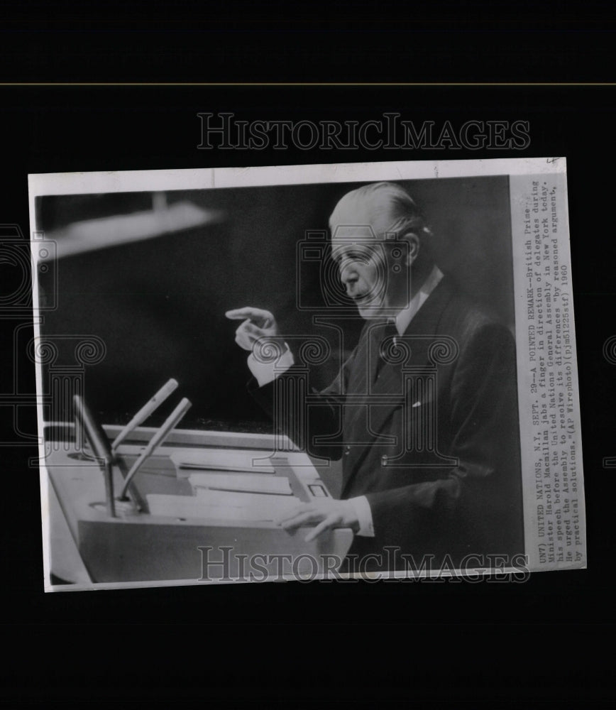 1960 Press Photo PM Macmillan Speaking Harshly At UN - RRW07891 - Historic Images