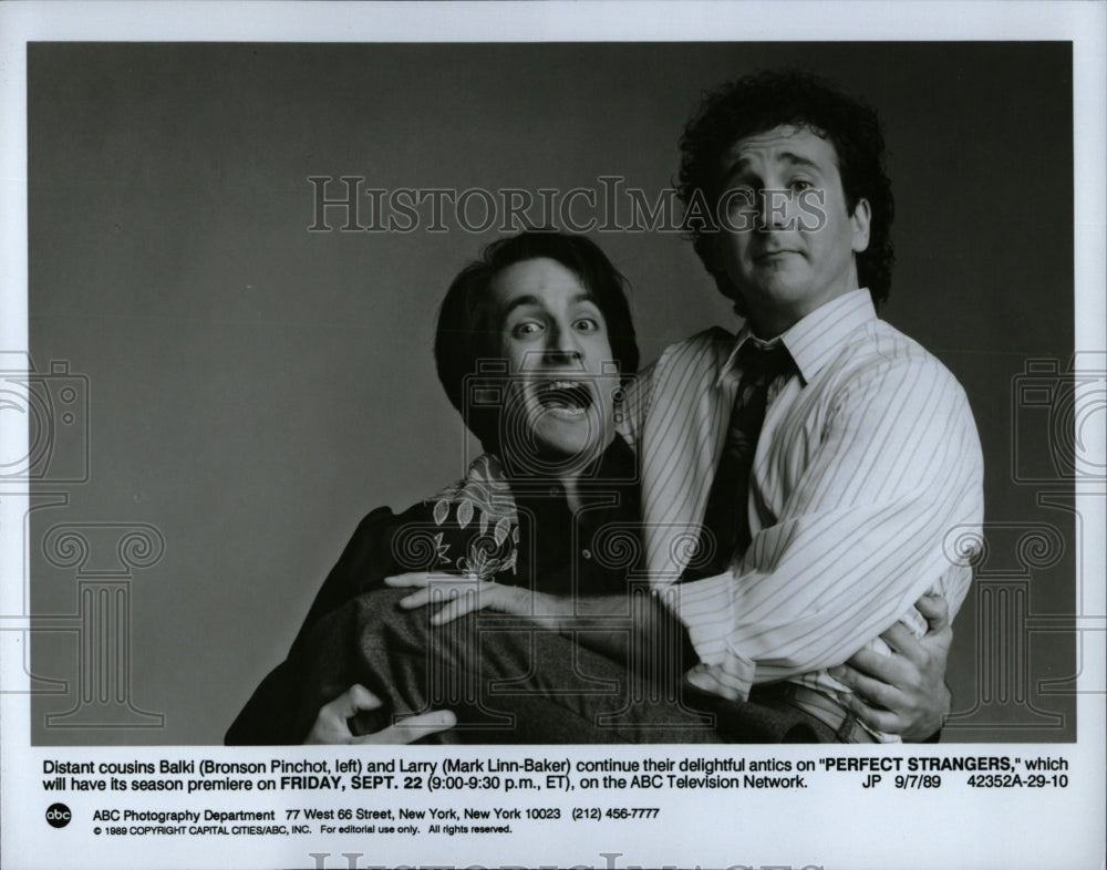 1989 Press Photo Actors Bronson Pinchot Mark Linn-Baker - RRW07929 - Historic Images