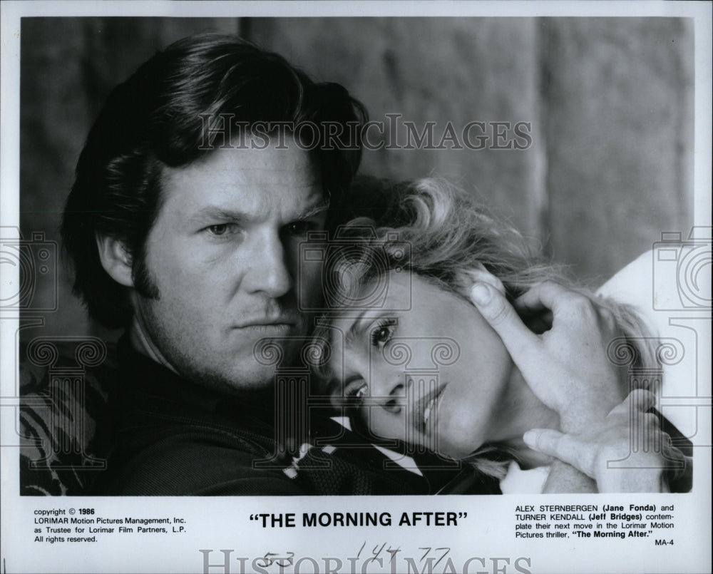 1986 Press Photo Actors Jane Fonda And Jeff Bridges - RRW08029 - Historic Images