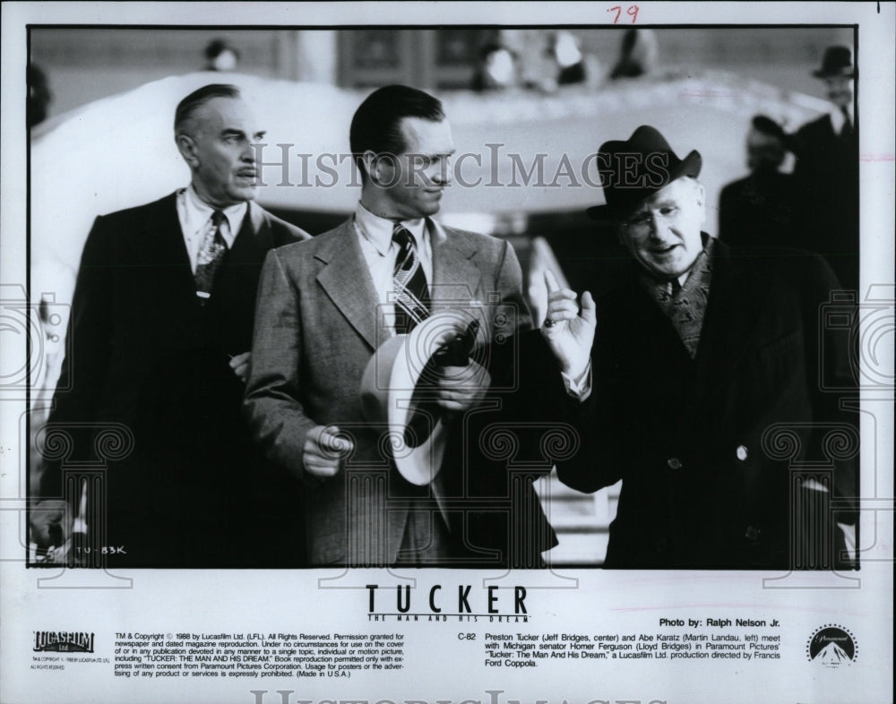 1988 Press Photo Tucker Film Actors Bridges Landau - RRW08033 - Historic Images
