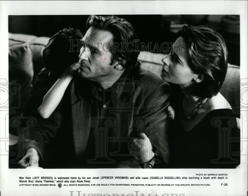 1993 Press Photo J Bridges I Rossellini "Fearless" Film - RRW08037 - Historic Images