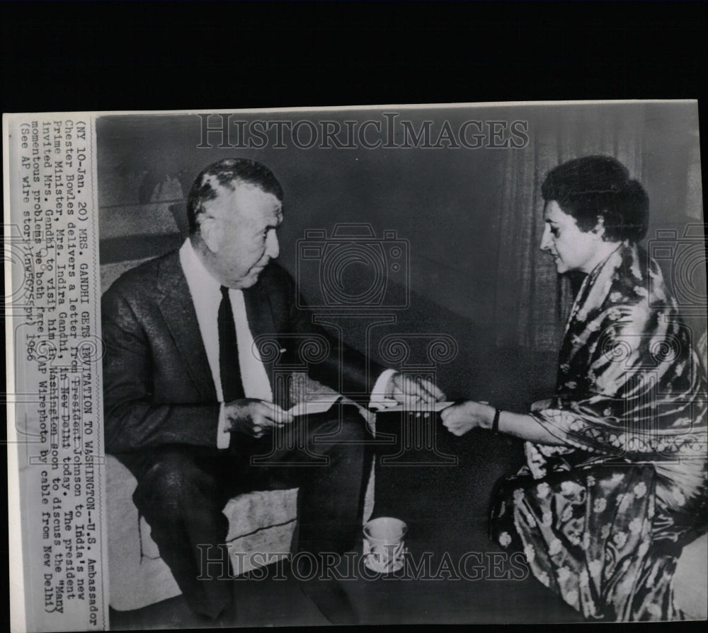 1966 Press Photo India's Prime Minister Indira Gandi - RRW08137 - Historic Images