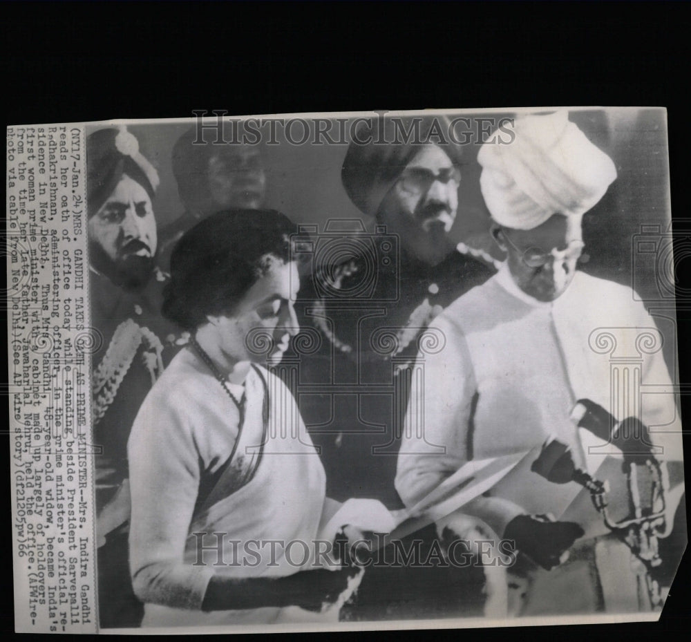 1966 Press Photo India Prime Minister Indira Gandhi - RRW08153 - Historic Images