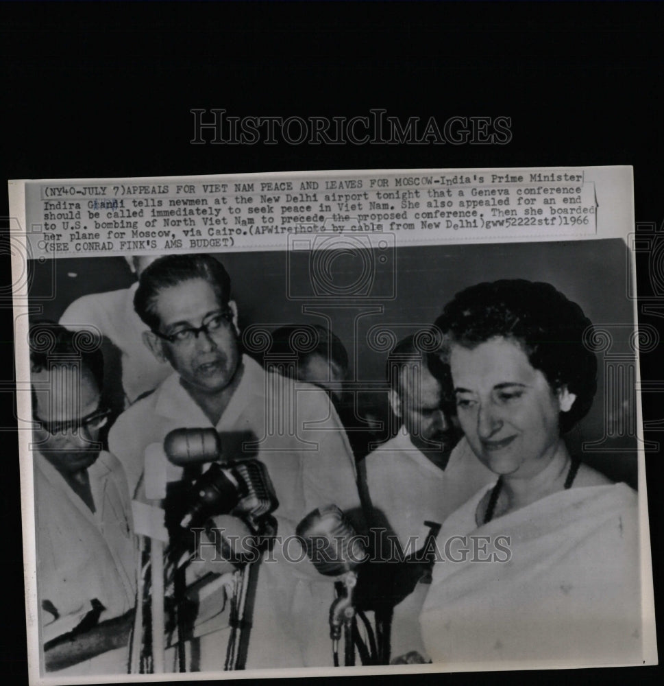 1966 Press Photo India Prime Minister Indira Ghandi - RRW08155 - Historic Images