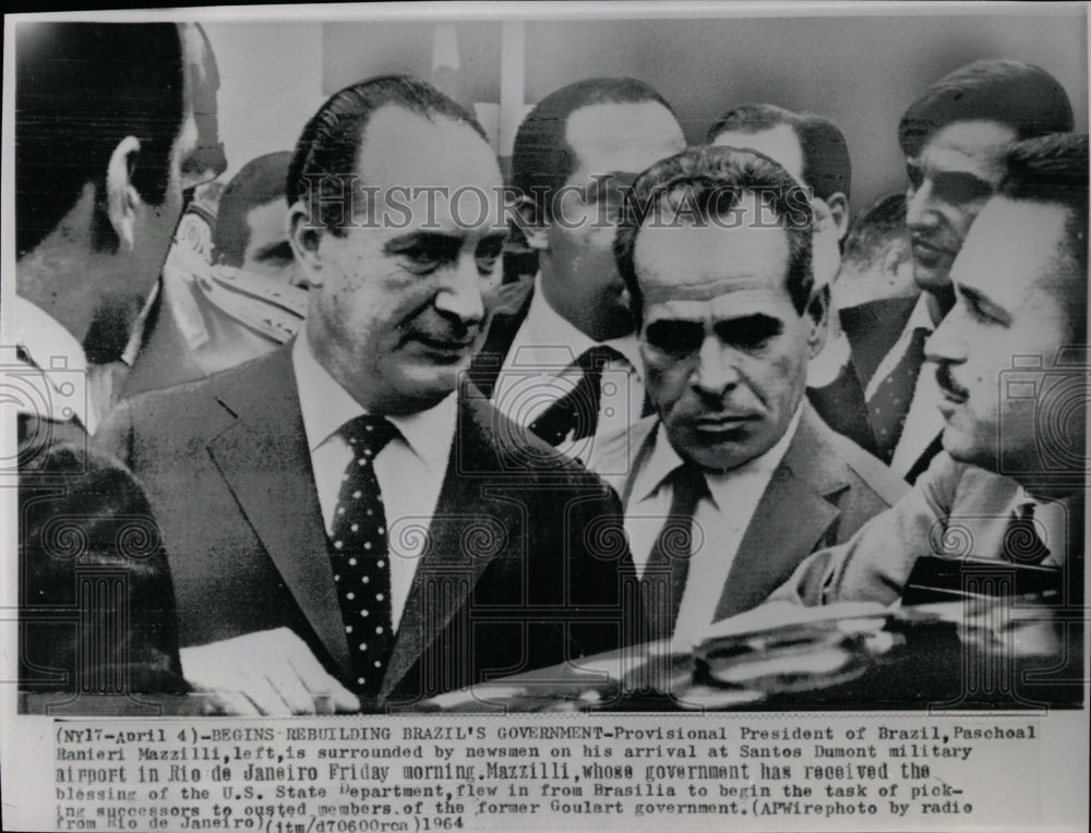 1964 Press Photo Brazil Pres Mazzilli Santos Dumont - RRW08201 - Historic Images