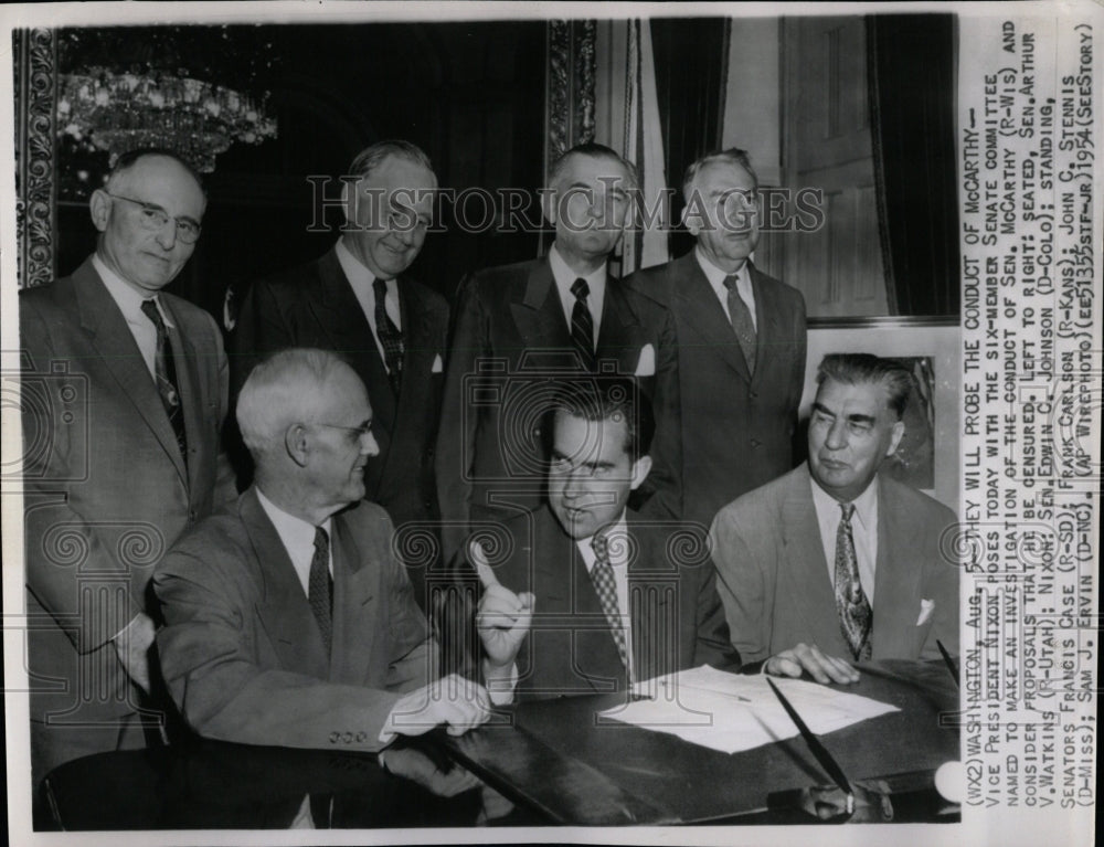 1954 Press Photo Nixon/Sen. Joseph McCarthy/Censure - RRW08263 - Historic Images