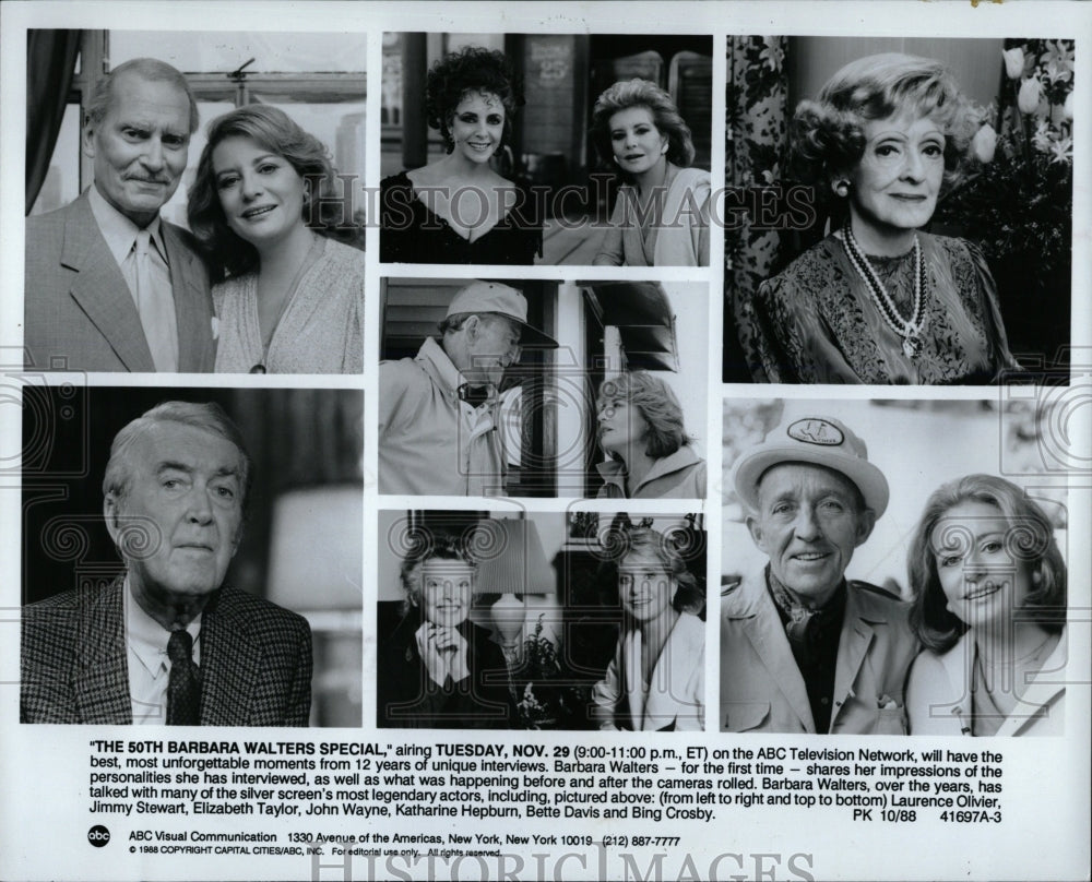 1988 Press Photo Jimmy Stewart Bette Davis Bing Crosby - RRW08407 - Historic Images