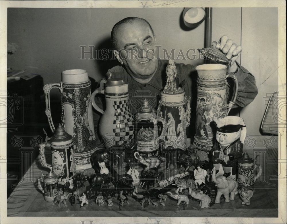 1961 Press Photo Beer Steins Carved Elephants - RRW08435 - Historic Images