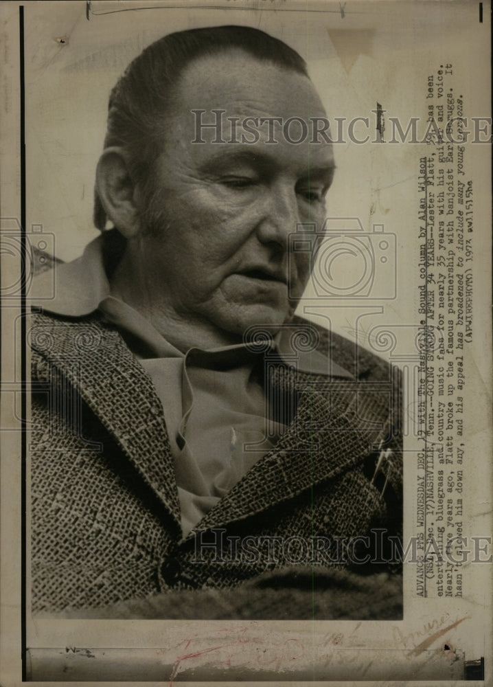 1973 Press Bluegrass and Country Singer Lester Platt - RRW08459 - Historic Images
