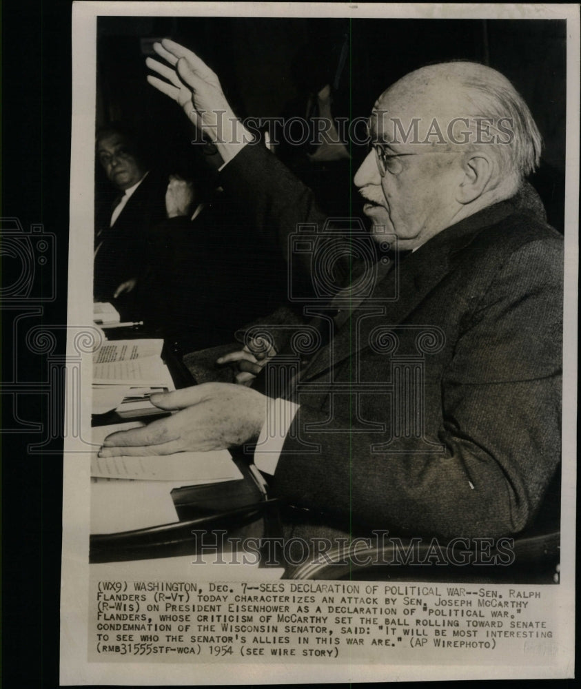 1954 Press Photo Ralph Flanders Senator Vermont - RRW08477 - Historic Images