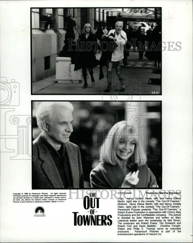 1999 Press Photo Actors Steve Martin And Goldie Hawn - RRW08565 - Historic Images