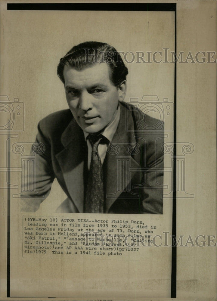 1975 Press Photo Philip Dorn Actor Dies 73 Los Angeles - RRW08713 - Historic Images