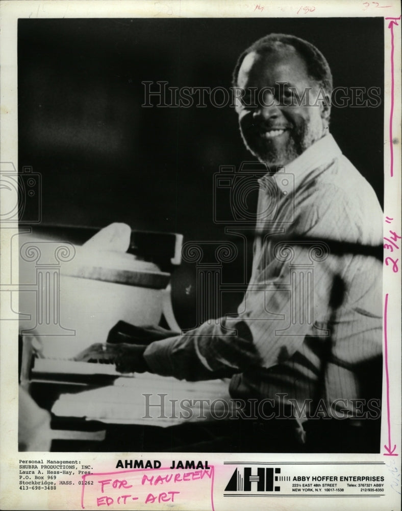 1986 Press Photo Jazz musician Amed Jamal - RRW08895 - Historic Images