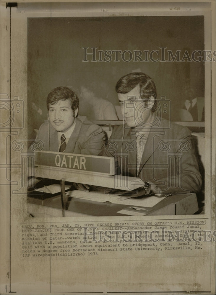 1973 Press Ambassador Jasim Yousef Jamal and Mahamed - RRW08901 - Historic Images