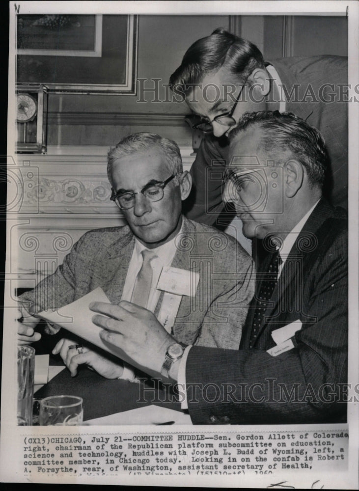 1960 Press Photo Senator Gordon Allet & Joseph L. Budd - RRW08969 - Historic Images