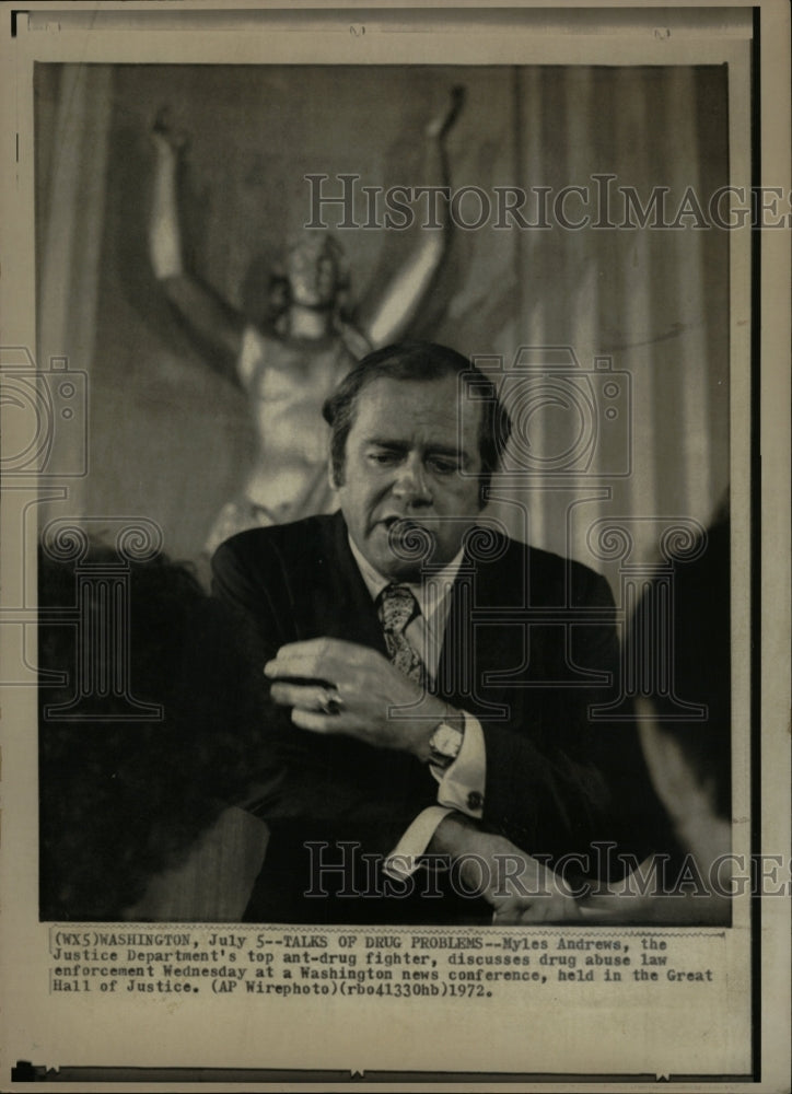 1972 Press Photo Myles Andrews Anti-Drug Fighter - RRW08979 - Historic Images