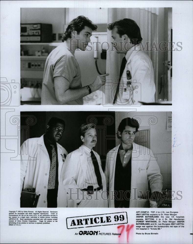 Press Photo 1992 Drama Film Article 99 Ron Cutler Movie - RRW09125 - Historic Images