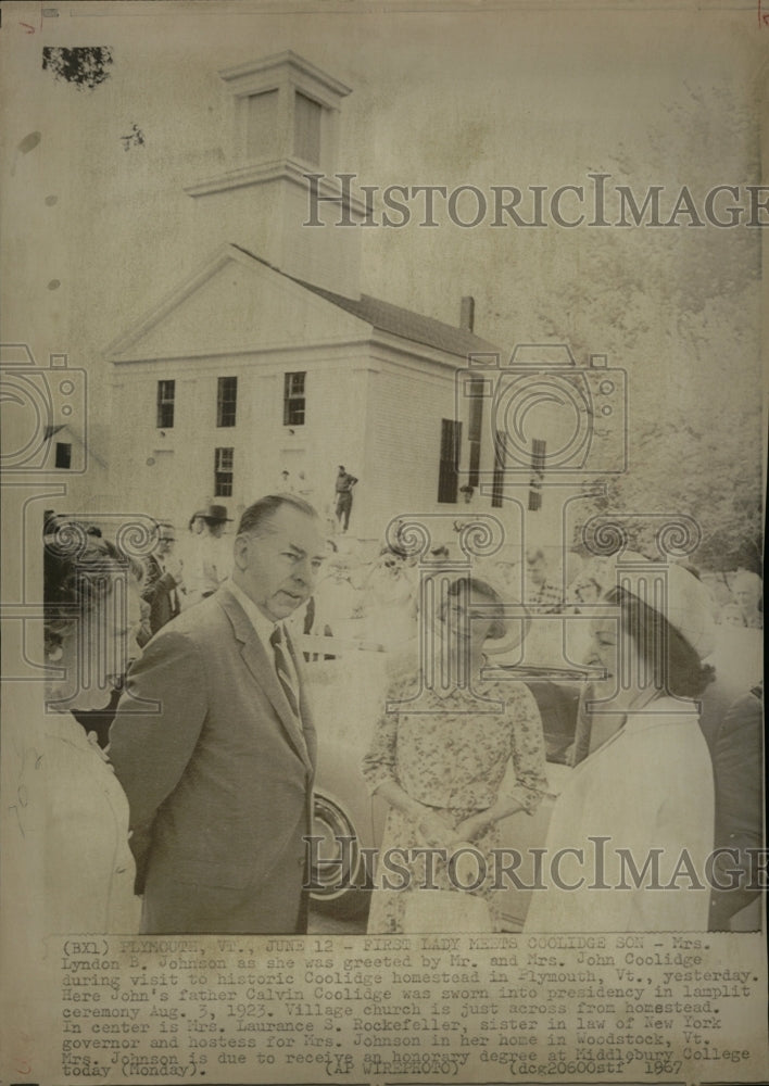 1967 Press Photo First Lady Meets Coolidges - RRW09215 - Historic Images