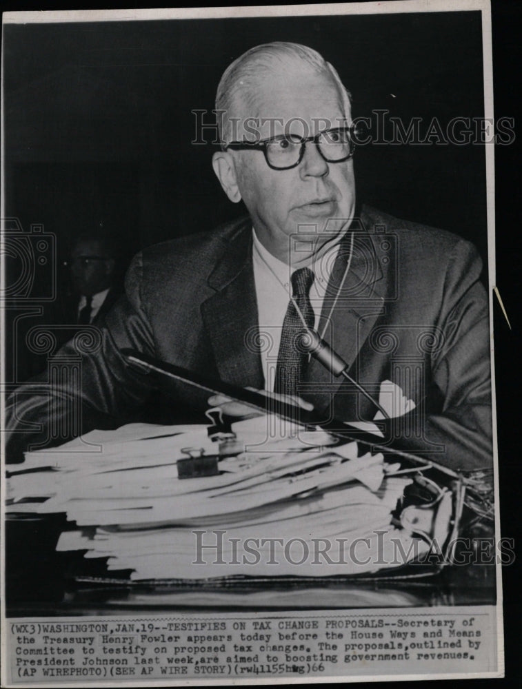 1966 Press Photo Secy Treasury Testifies Tax Changes - RRW09361 - Historic Images