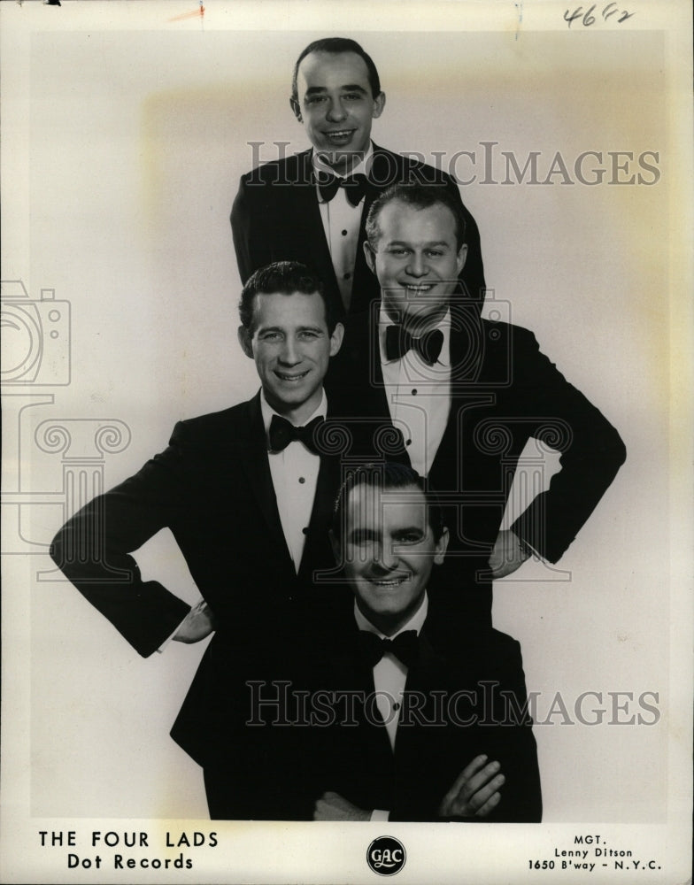 1975 Press Photo The Four Lads Male Singing Quartet - RRW09475 - Historic Images