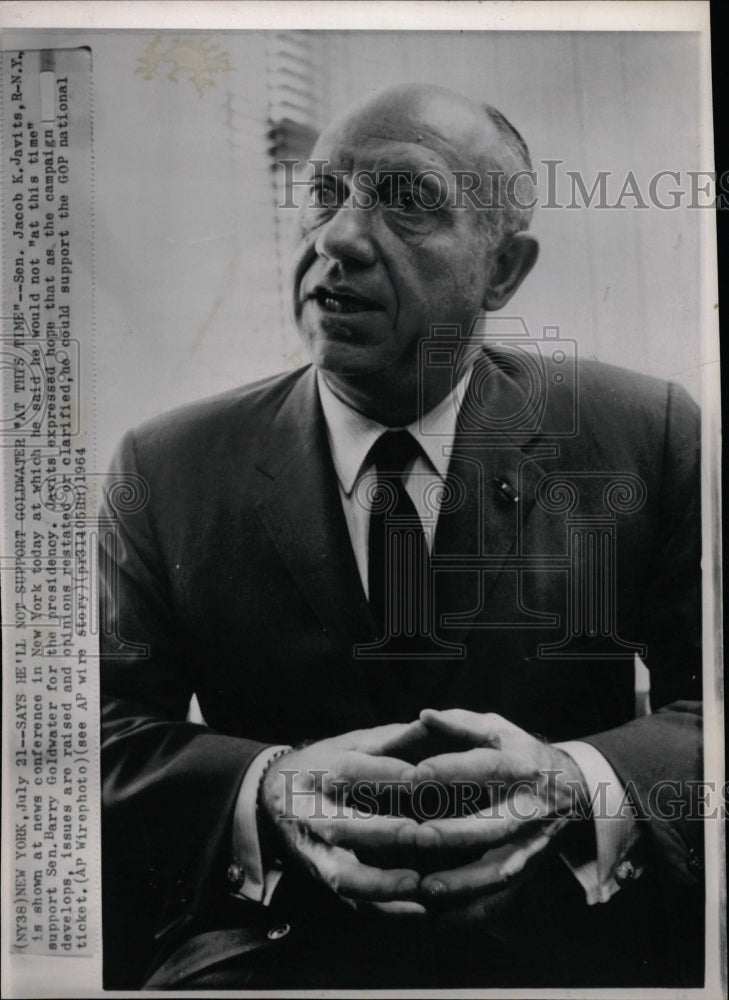 1964 Press Photo Sen Jacob Javits Barry Goldwater NY - RRW09725 - Historic Images