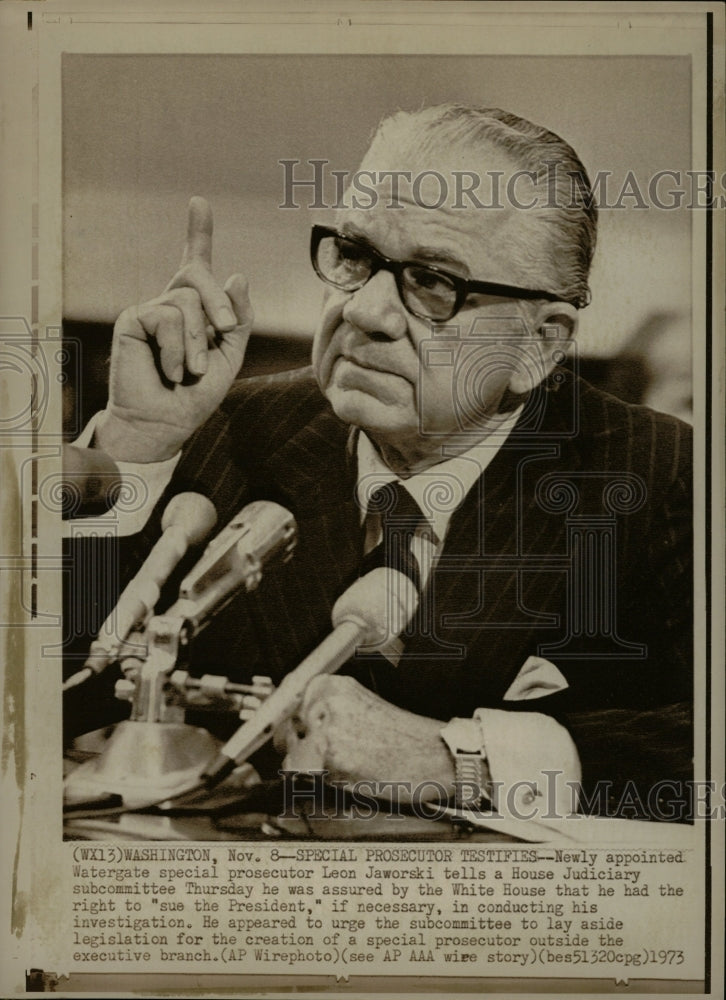 1973 Press Photo Prosecutor Special Leon Jaworski - RRW09757 - Historic Images