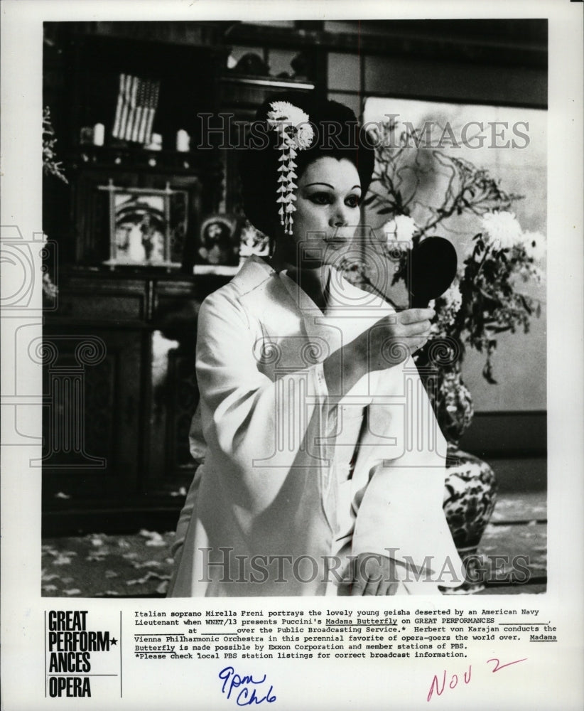 1977 Press Photo Soprano Mirella Freni Madama Butterfly - RRW10117 - Historic Images