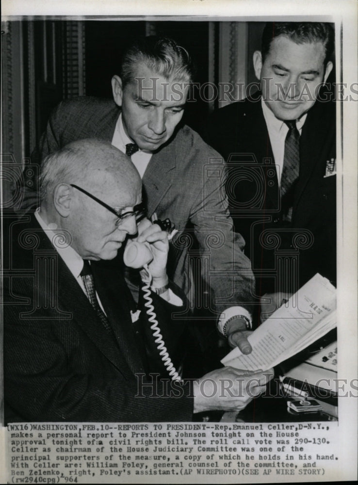 1964 Press Photo Enamel Celler Politician New York - RRW10293 - Historic Images